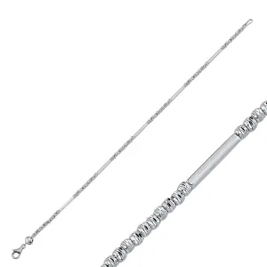 BALL BOLD WHITE GOLD THIN BAR BRACELET
