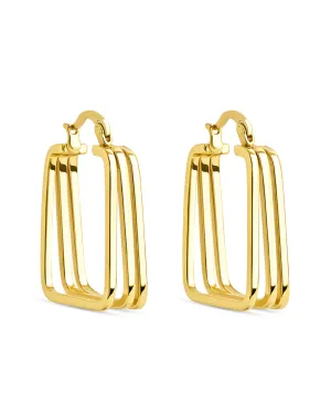 Belinda Textured Square Earrings