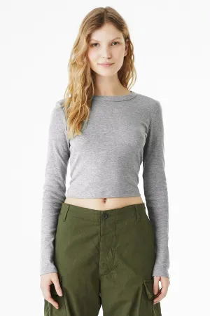BELLA CANVAS Women's Micro Rib Long Sleeve Baby Tee BC1501 Athletic Heather