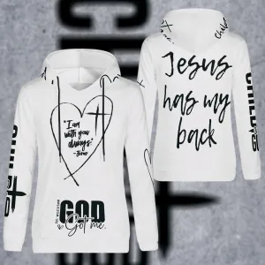 Black and White Child of God Typographical Art Pullover Hoodie