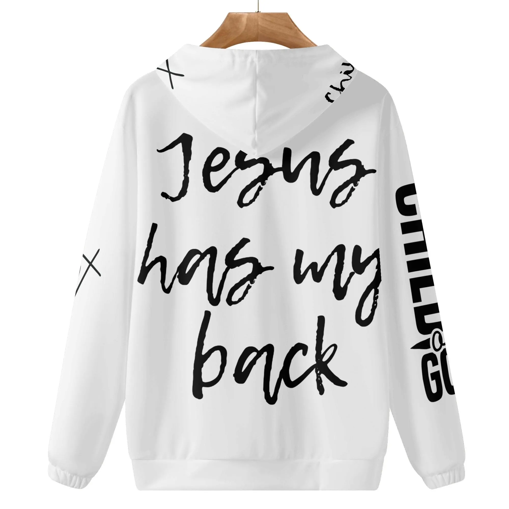 Black and White Child of God Typographical Art Pullover Hoodie