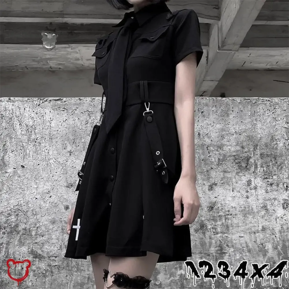 Black Grunge Long Dress