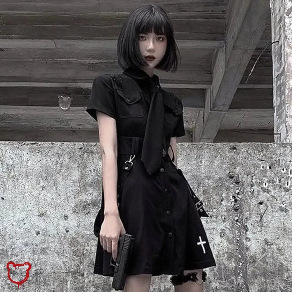 Black Grunge Long Dress