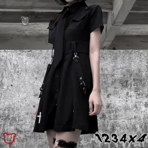 Black Grunge Long Dress