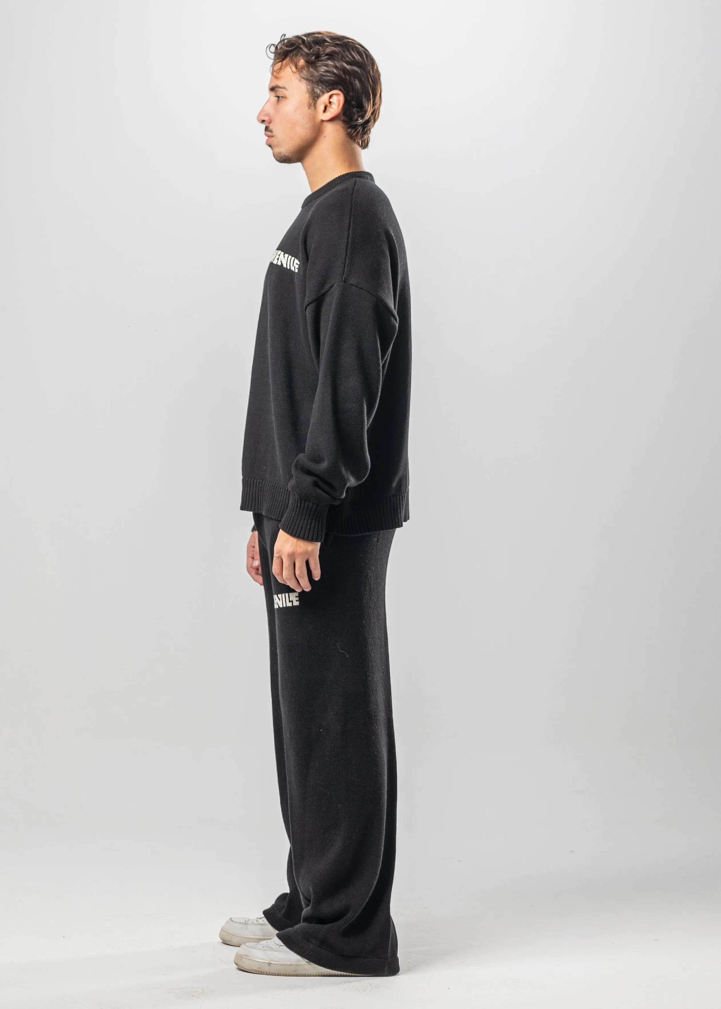 Black Juvenile Logo Knit Sweater