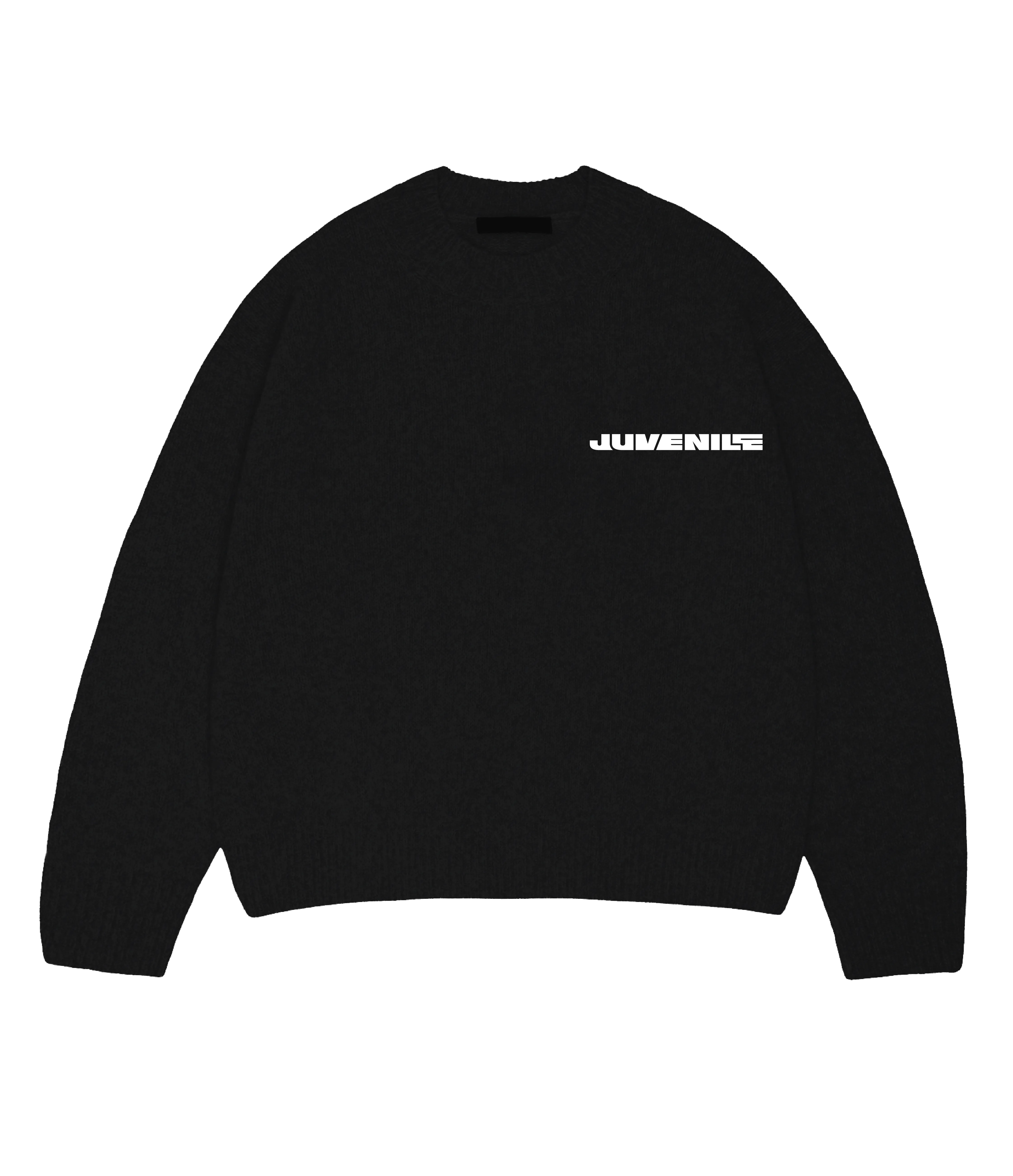 Black Juvenile Logo Knit Sweater