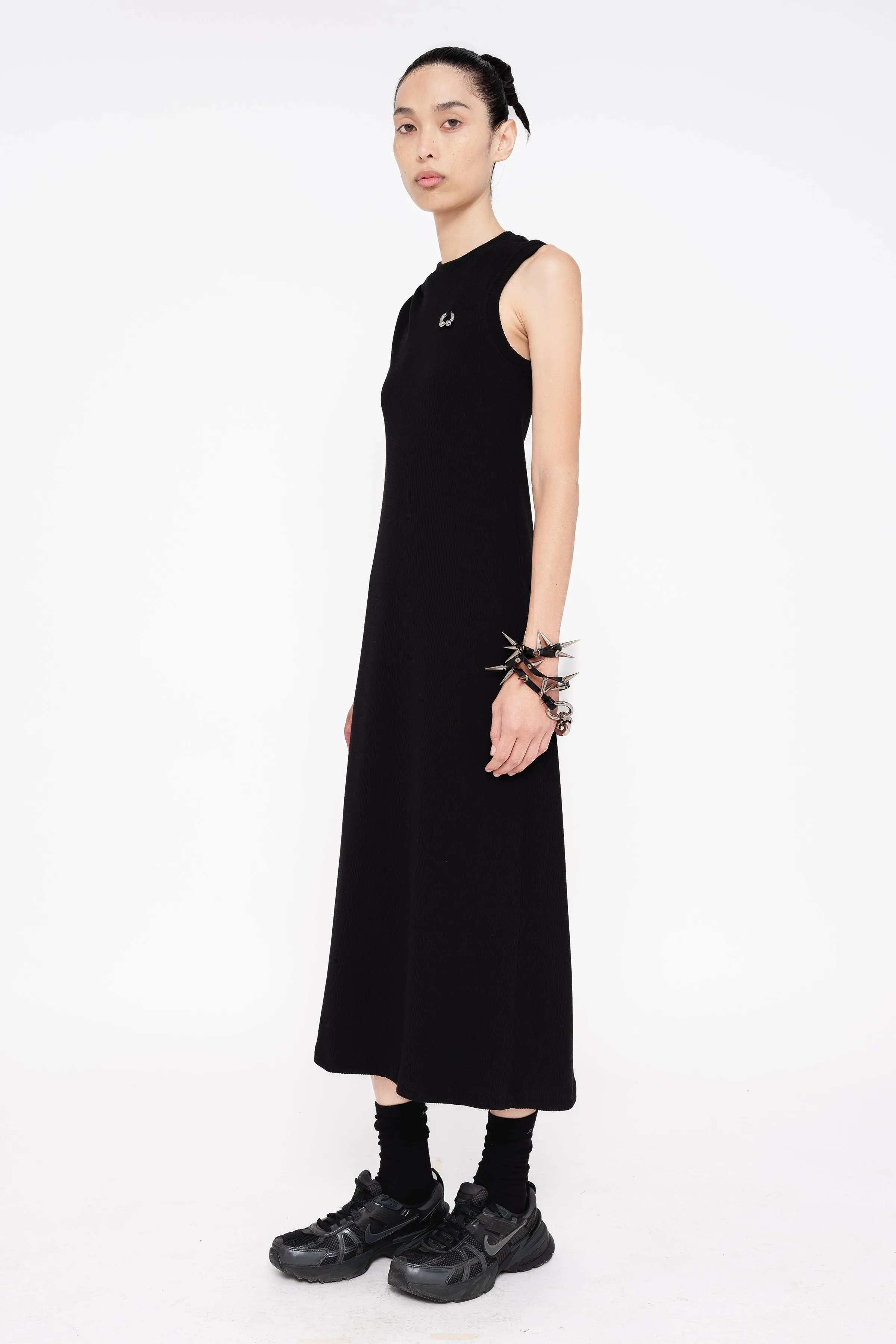 BLACK PIERCED DRESS
