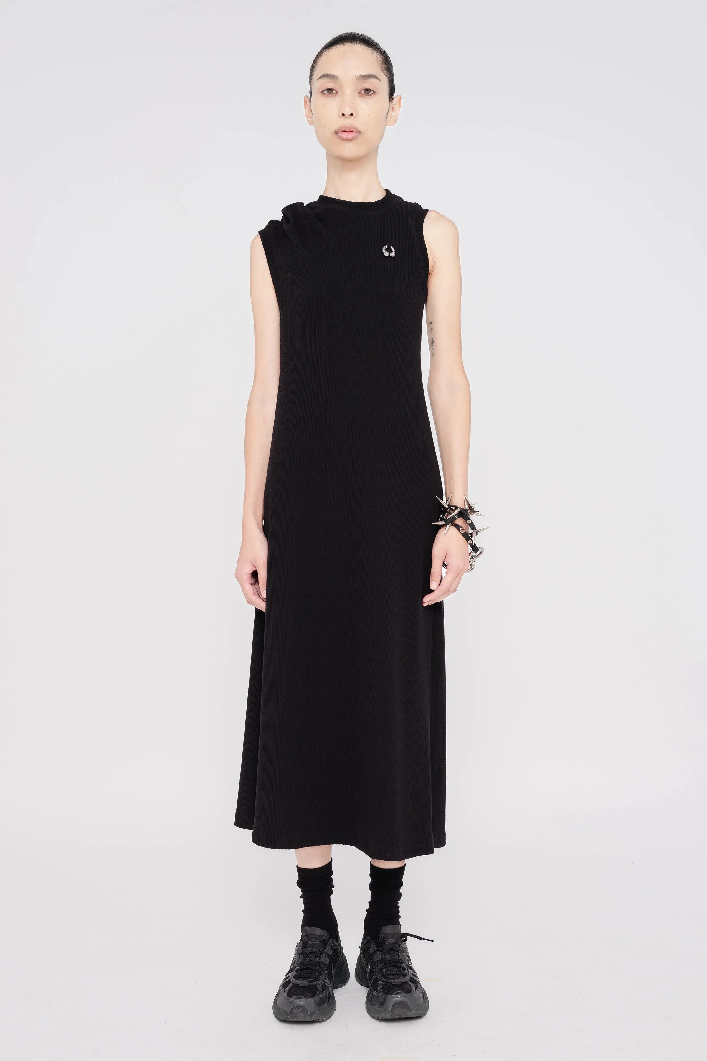 BLACK PIERCED DRESS