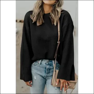Black Textured Knit: Sweater so Good, It's Basically Therapy 🖤 Needful Things