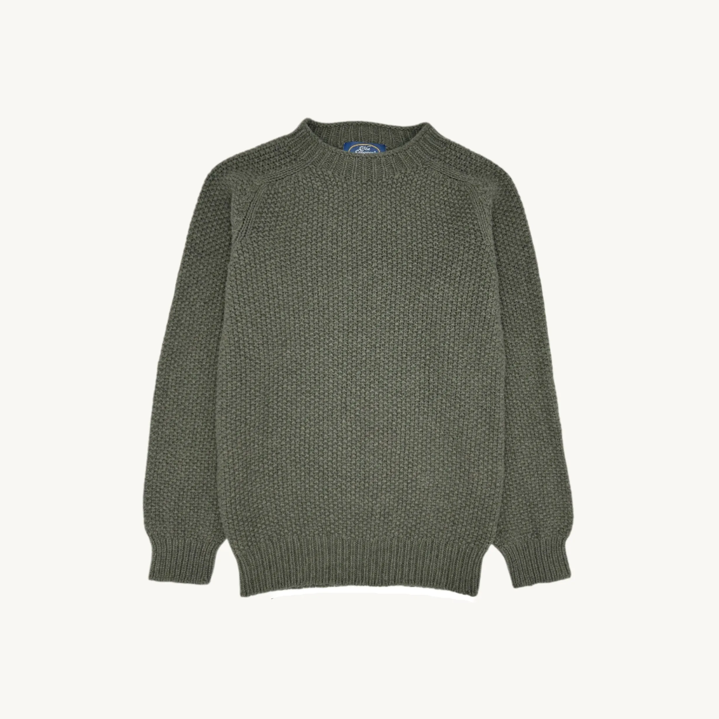 Blue Mogganer Maritime Moss Stitch Chunky Seamless Sweater - Moss Green