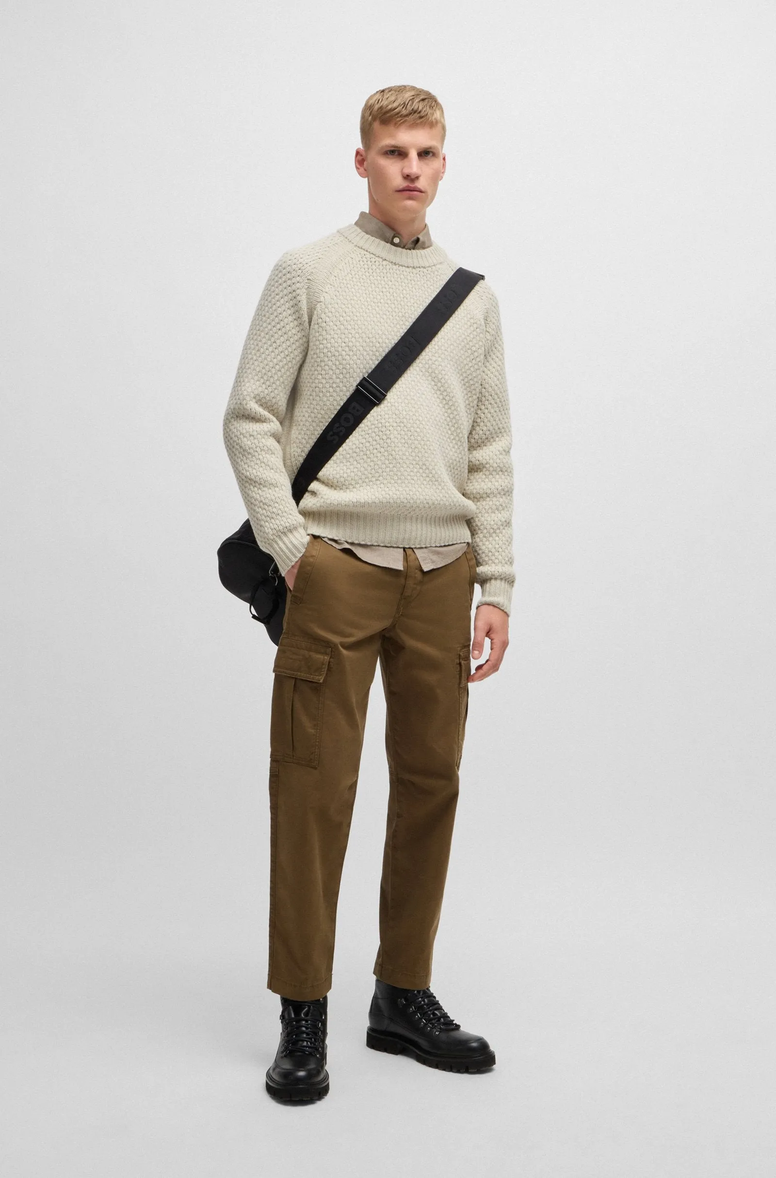 BOSS Sweaters Relaxed Fit in Wool Mix - ARMSTRONG 10263272 01-50523565
