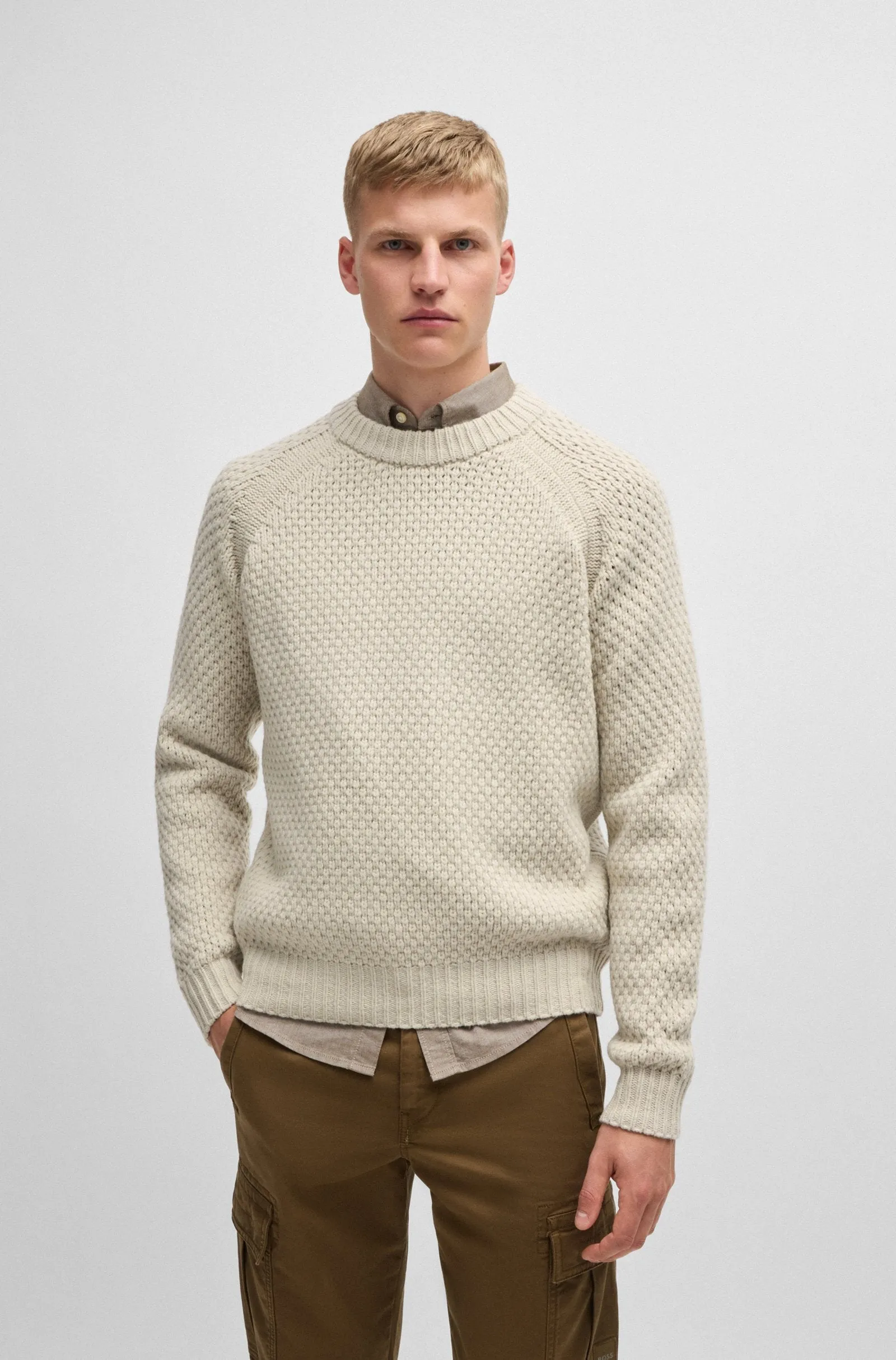 BOSS Sweaters Relaxed Fit in Wool Mix - ARMSTRONG 10263272 01-50523565