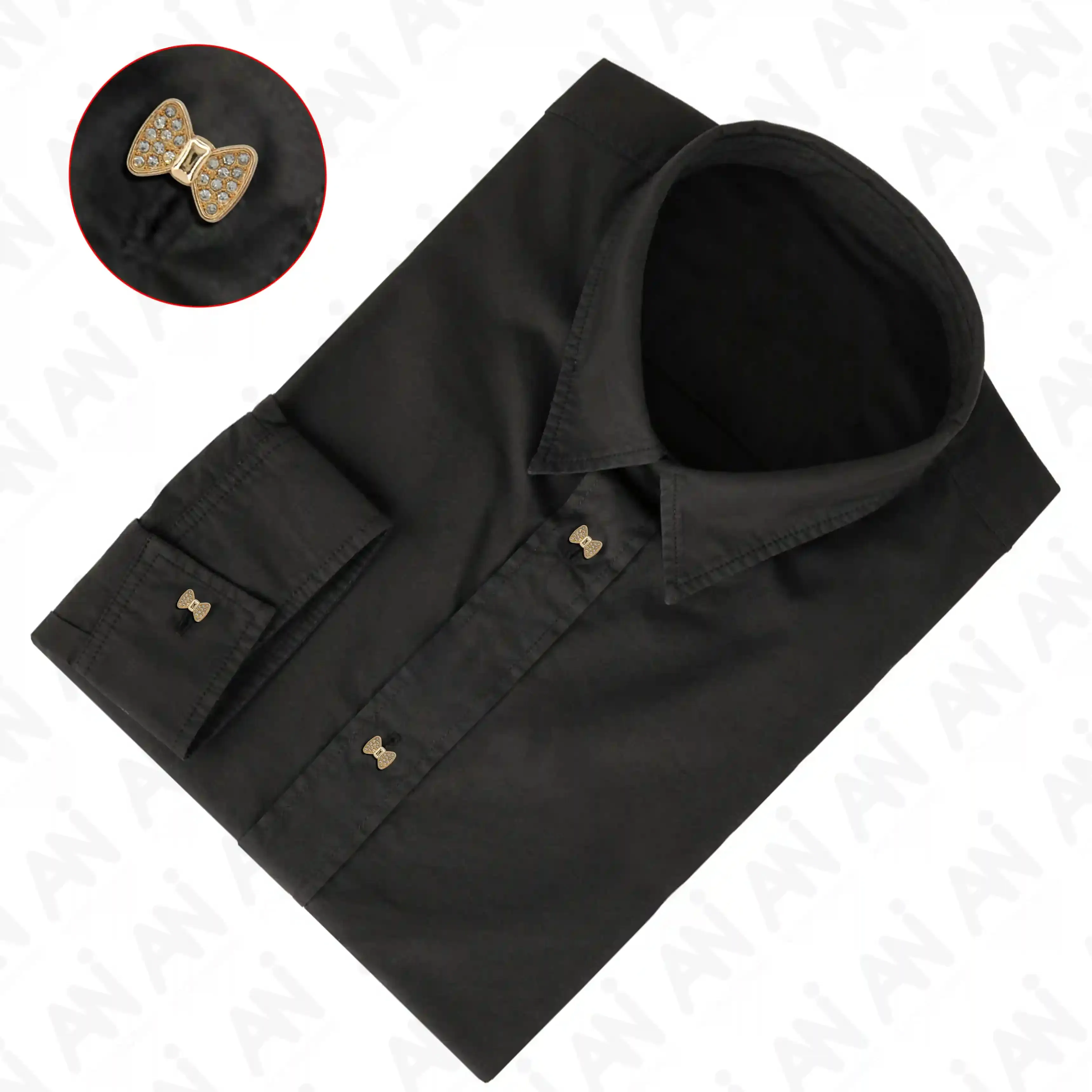 Bow Style Rhinestone Shirt Buttons