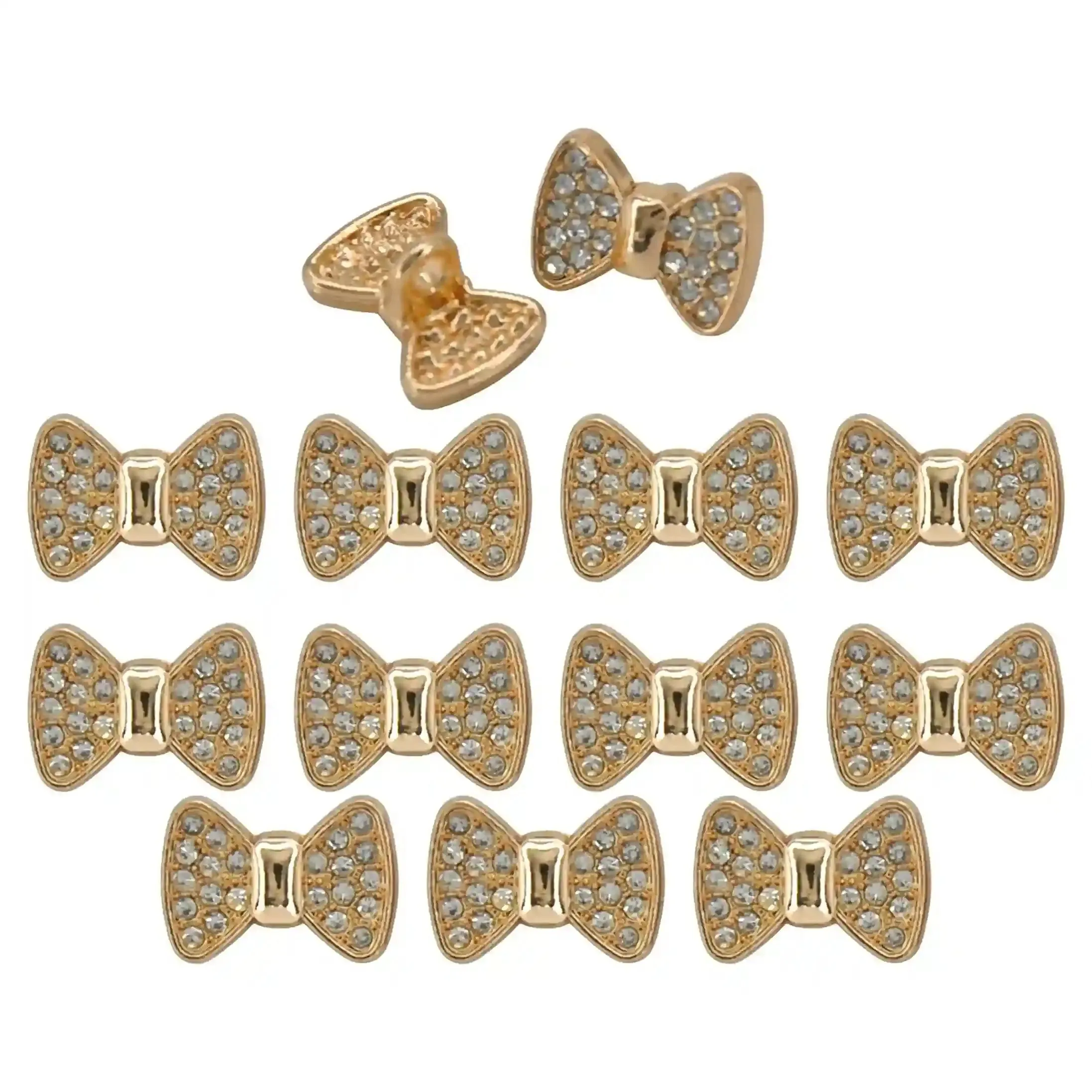 Bow Style Rhinestone Shirt Buttons