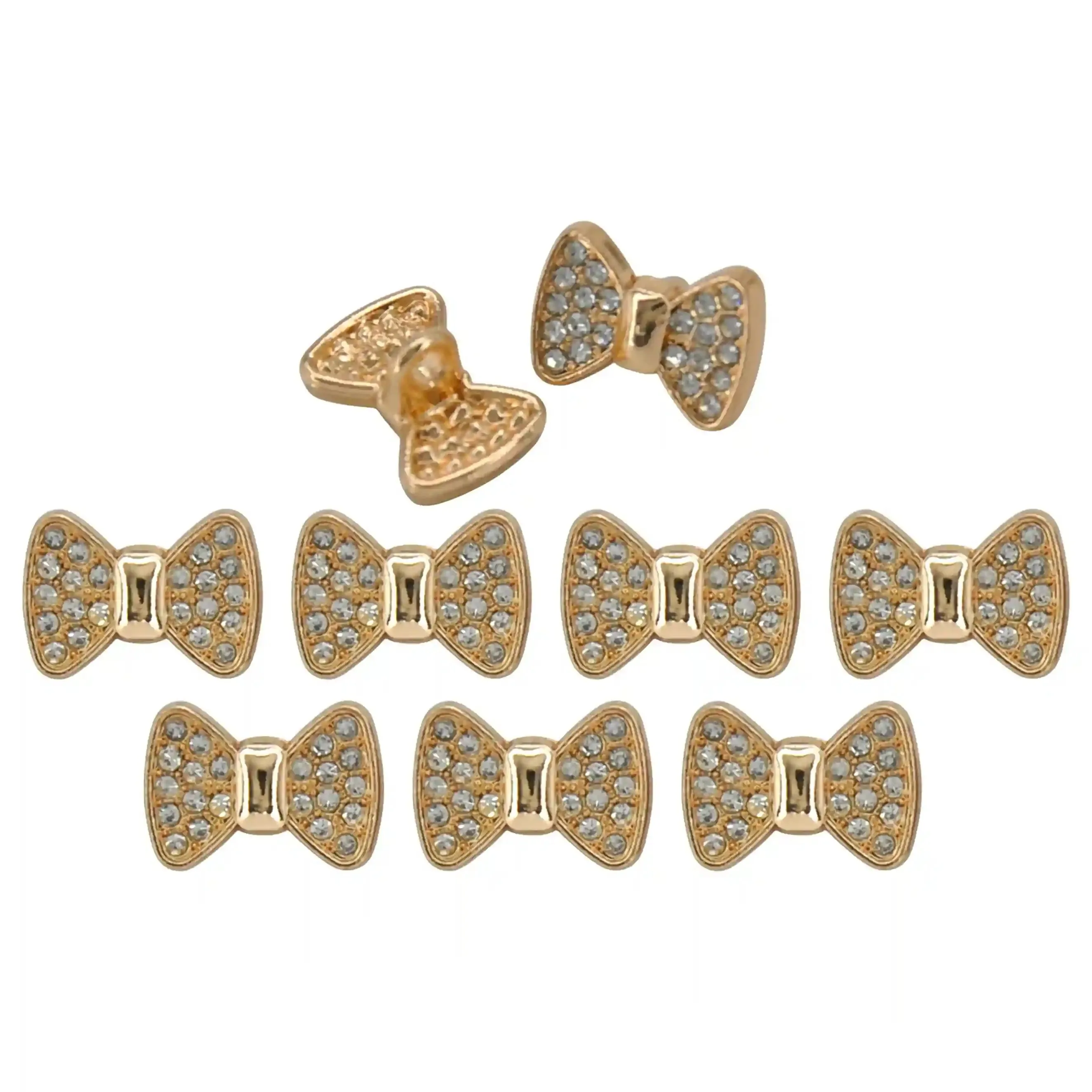 Bow Style Rhinestone Shirt Buttons