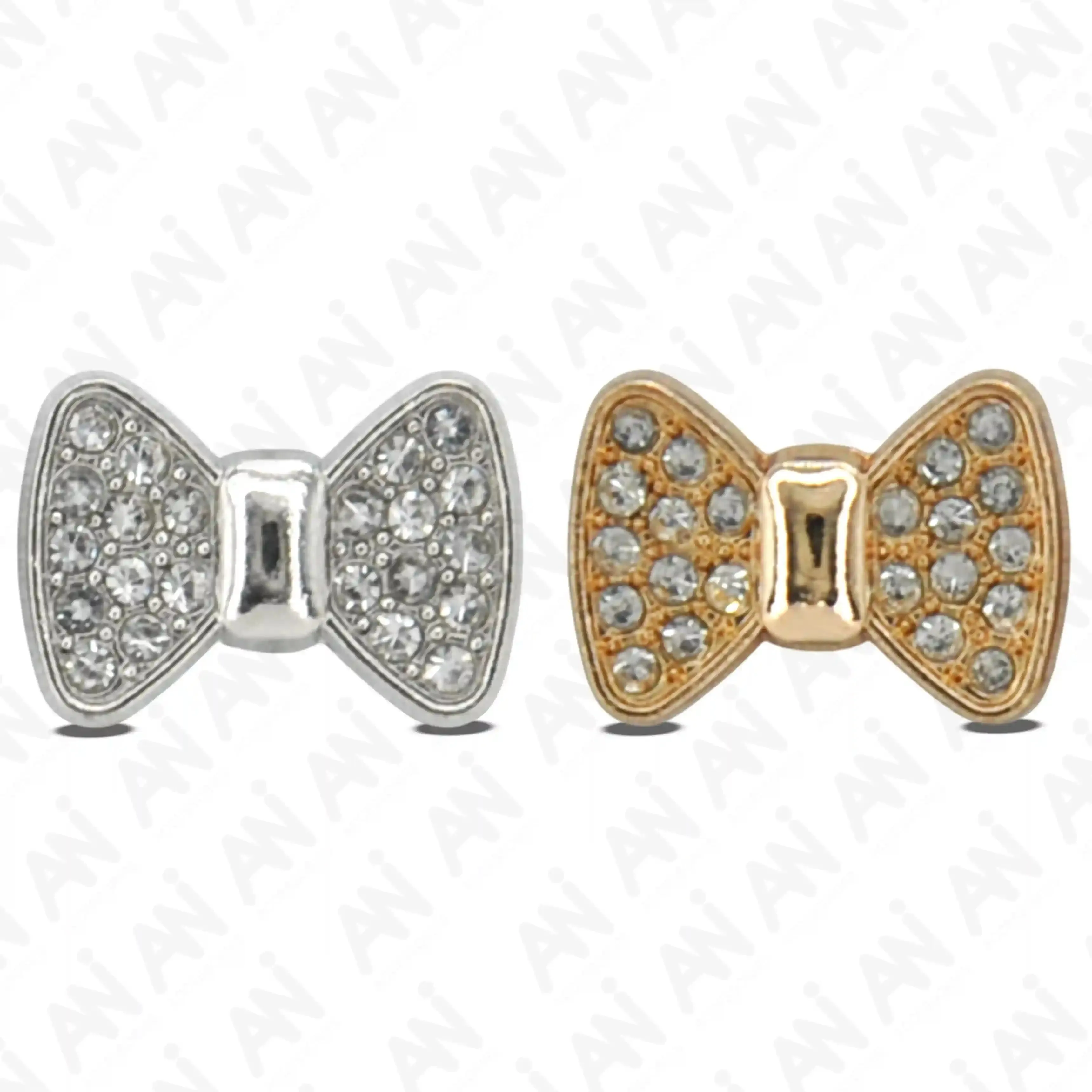 Bow Style Rhinestone Shirt Buttons