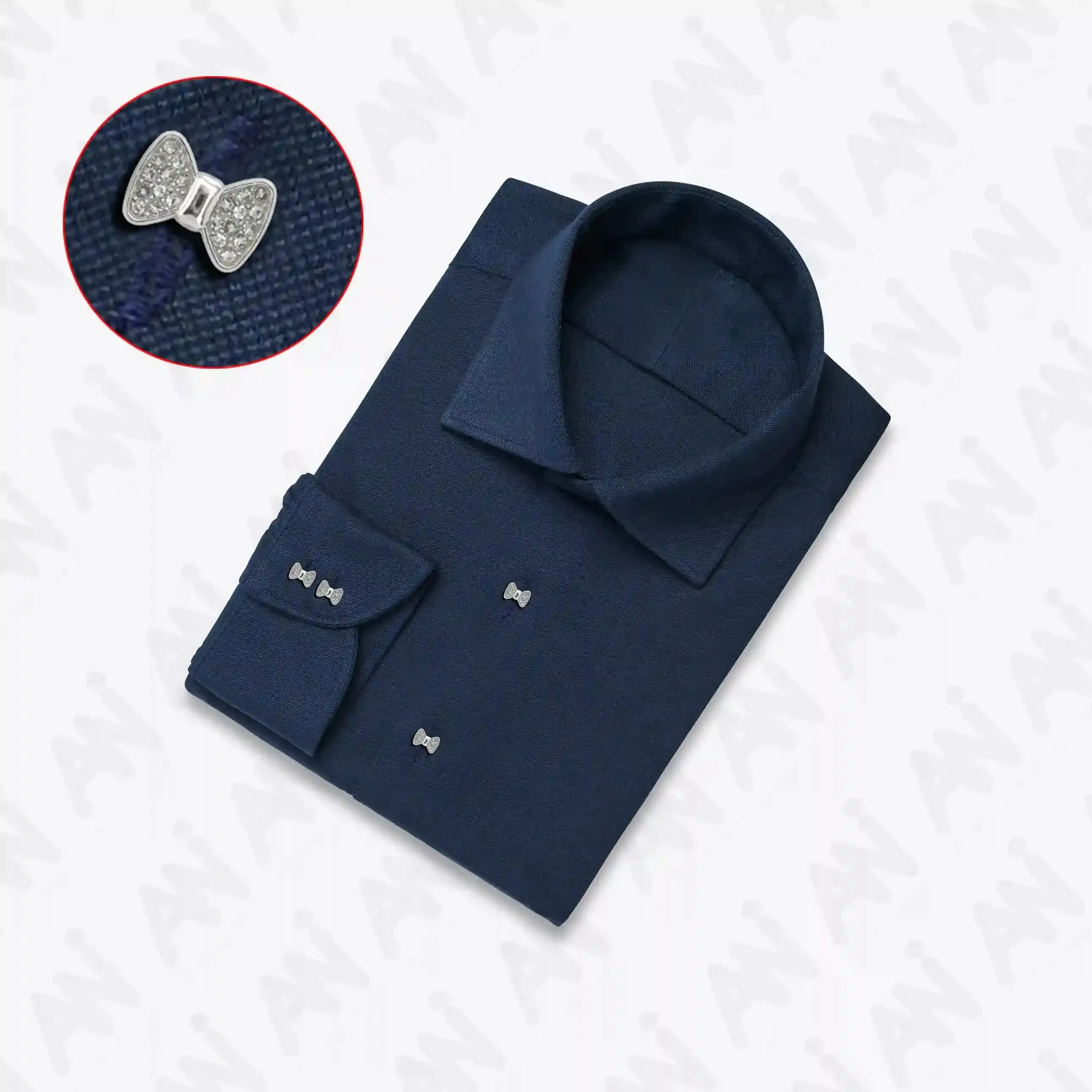 Bow Style Rhinestone Shirt Buttons