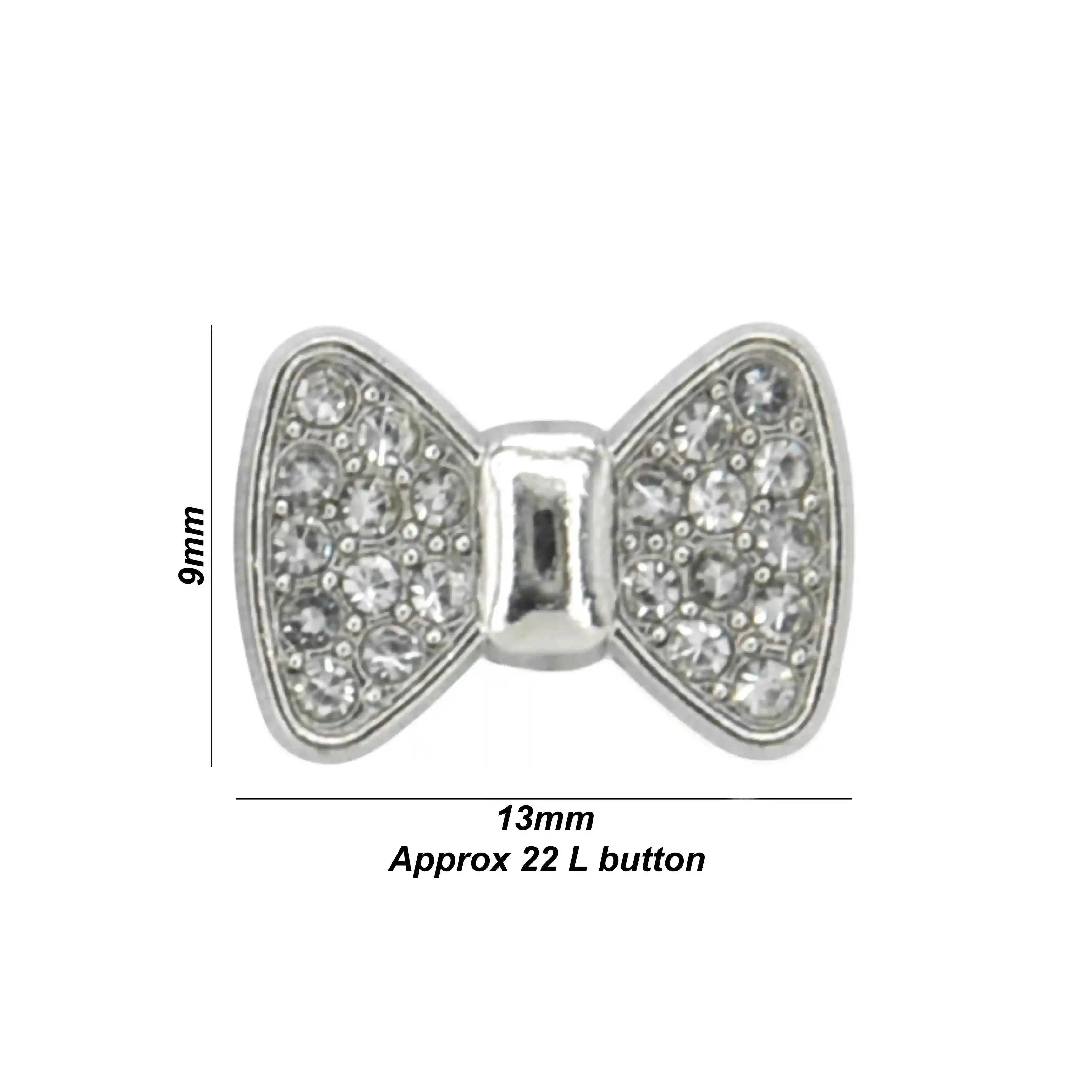 Bow Style Rhinestone Shirt Buttons