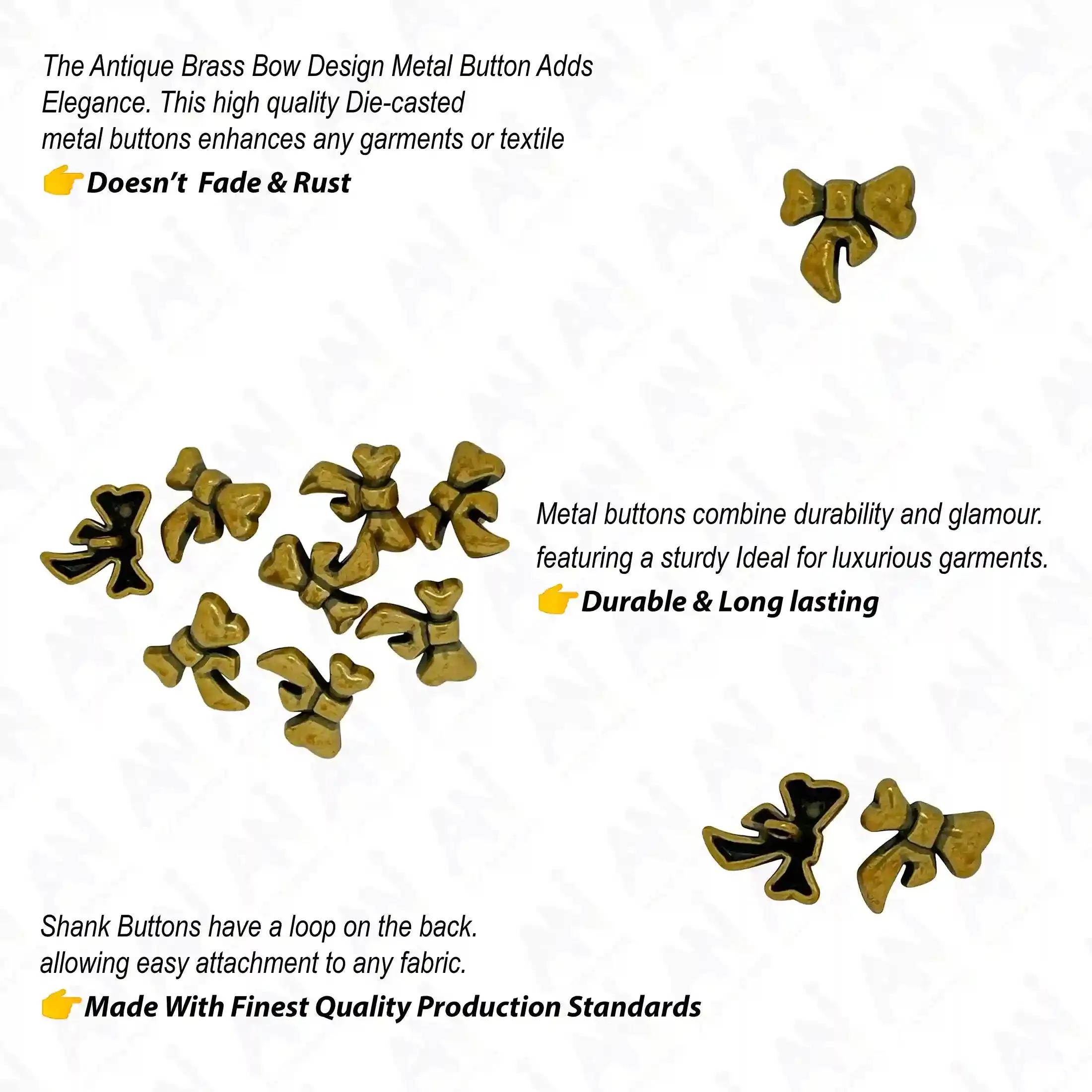 Bow Style Shirt Buttons