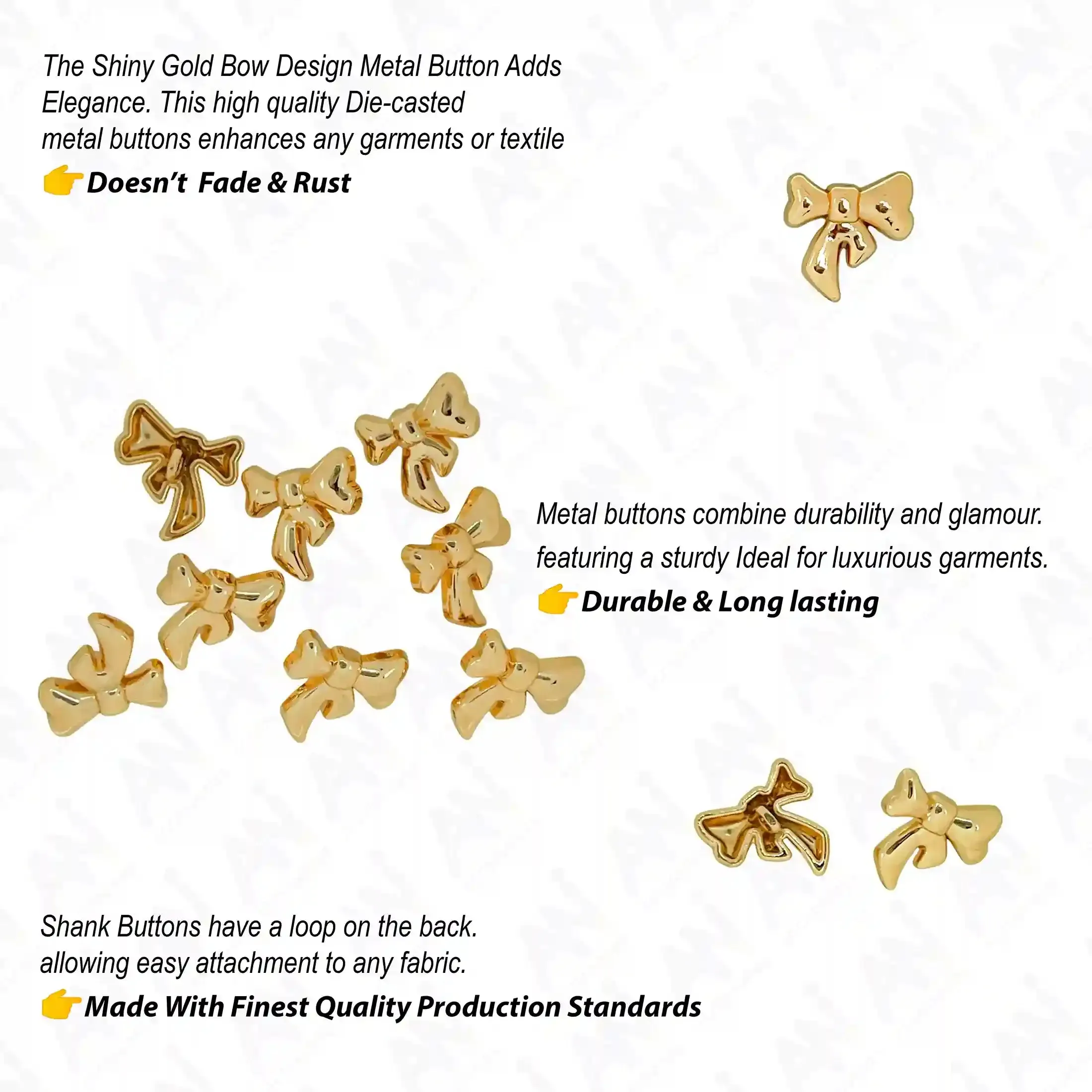 Bow Style Shirt Buttons