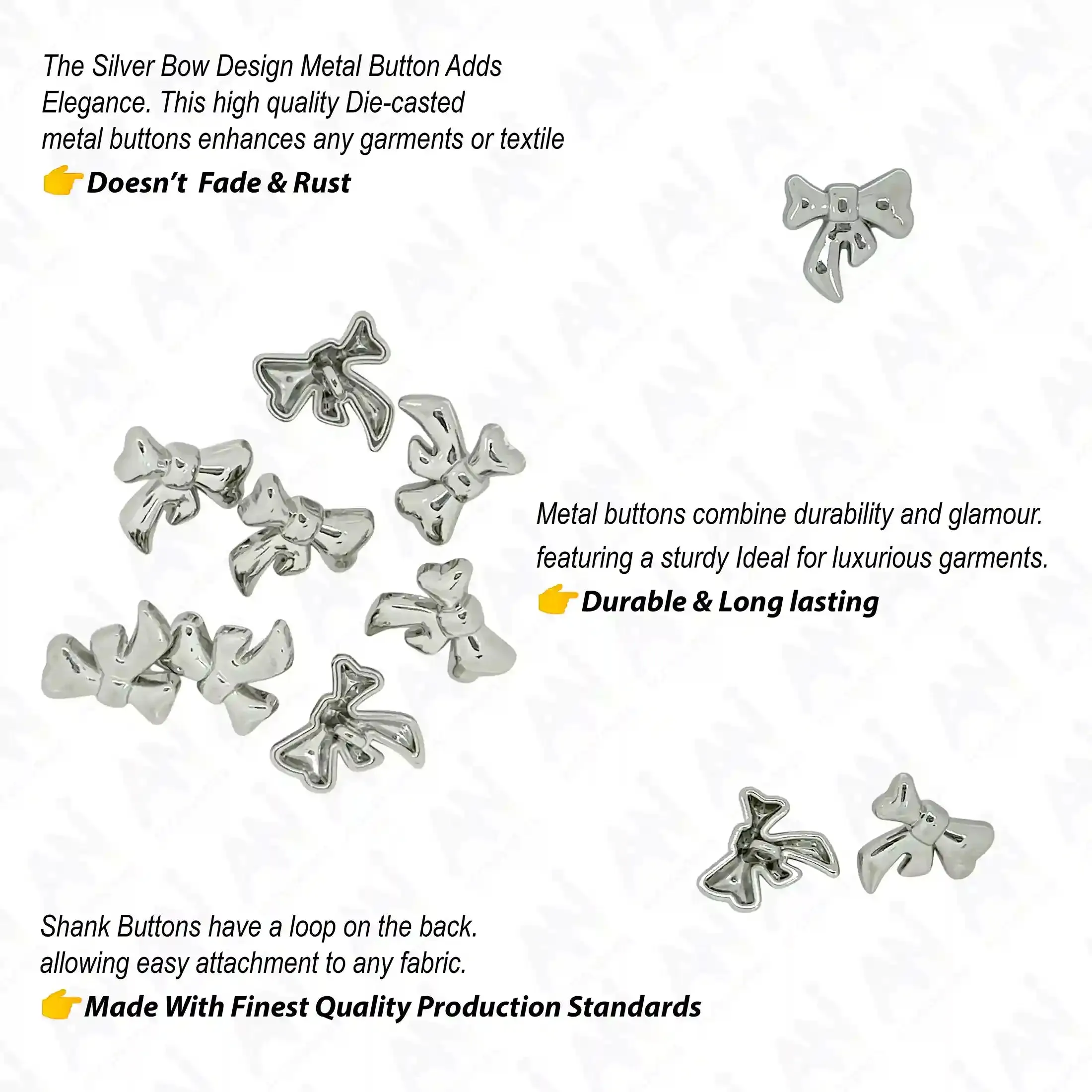 Bow Style Shirt Buttons