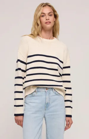 Boyfriend Stripe Sweater - Sea Salt