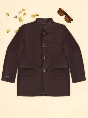 Boys Brown Bandhgala Blazer