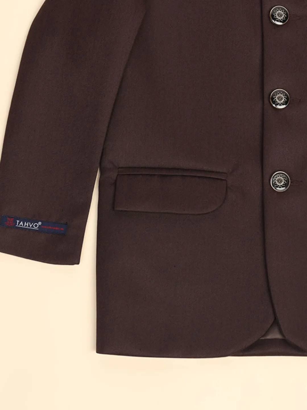 Boys Brown Bandhgala Blazer