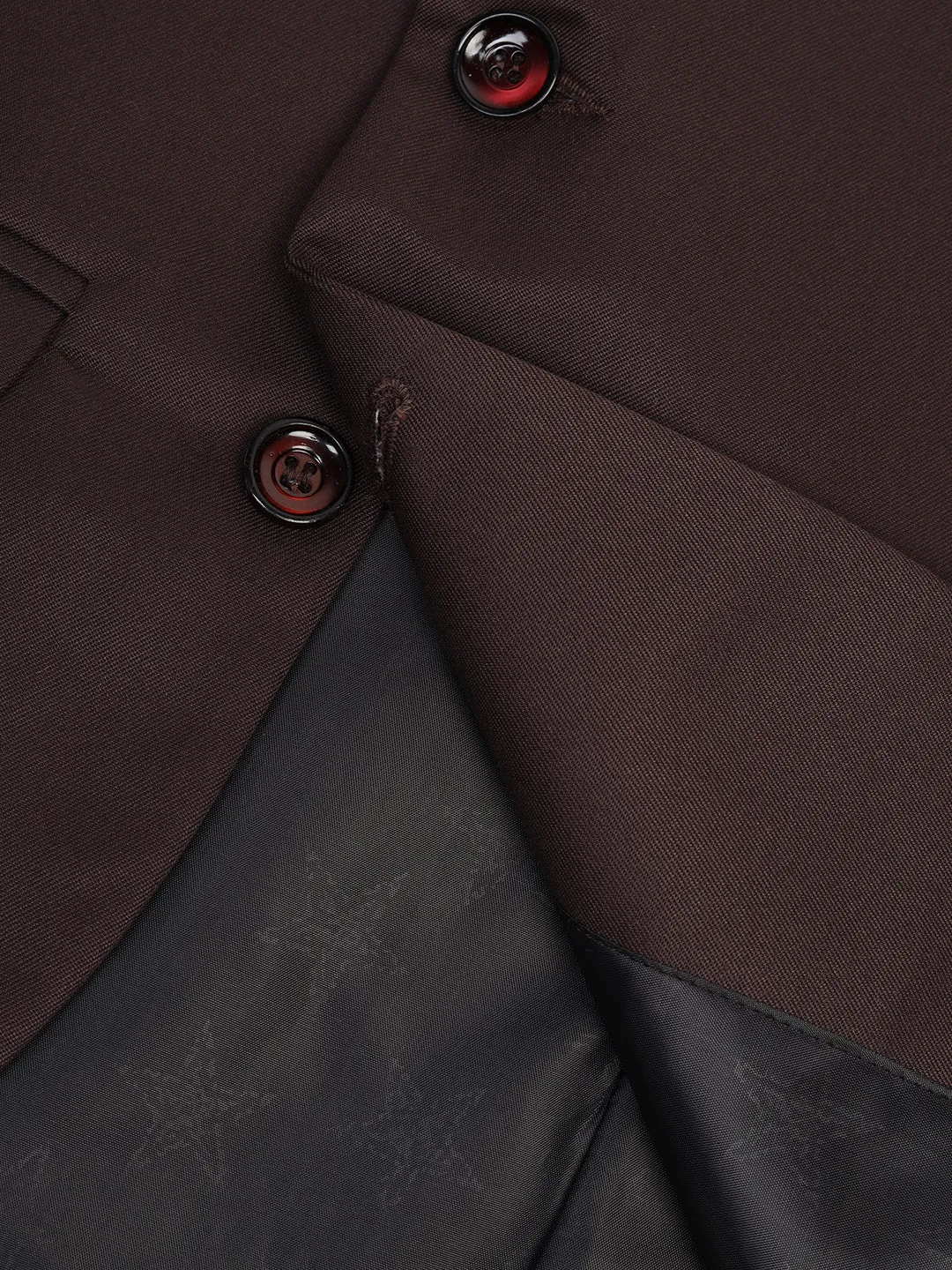Boys Coffee Brown Notched Bandhgala Blazer
