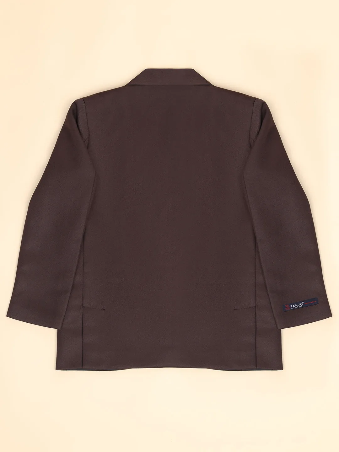 Boys Coffee Brown Notched Bandhgala Blazer