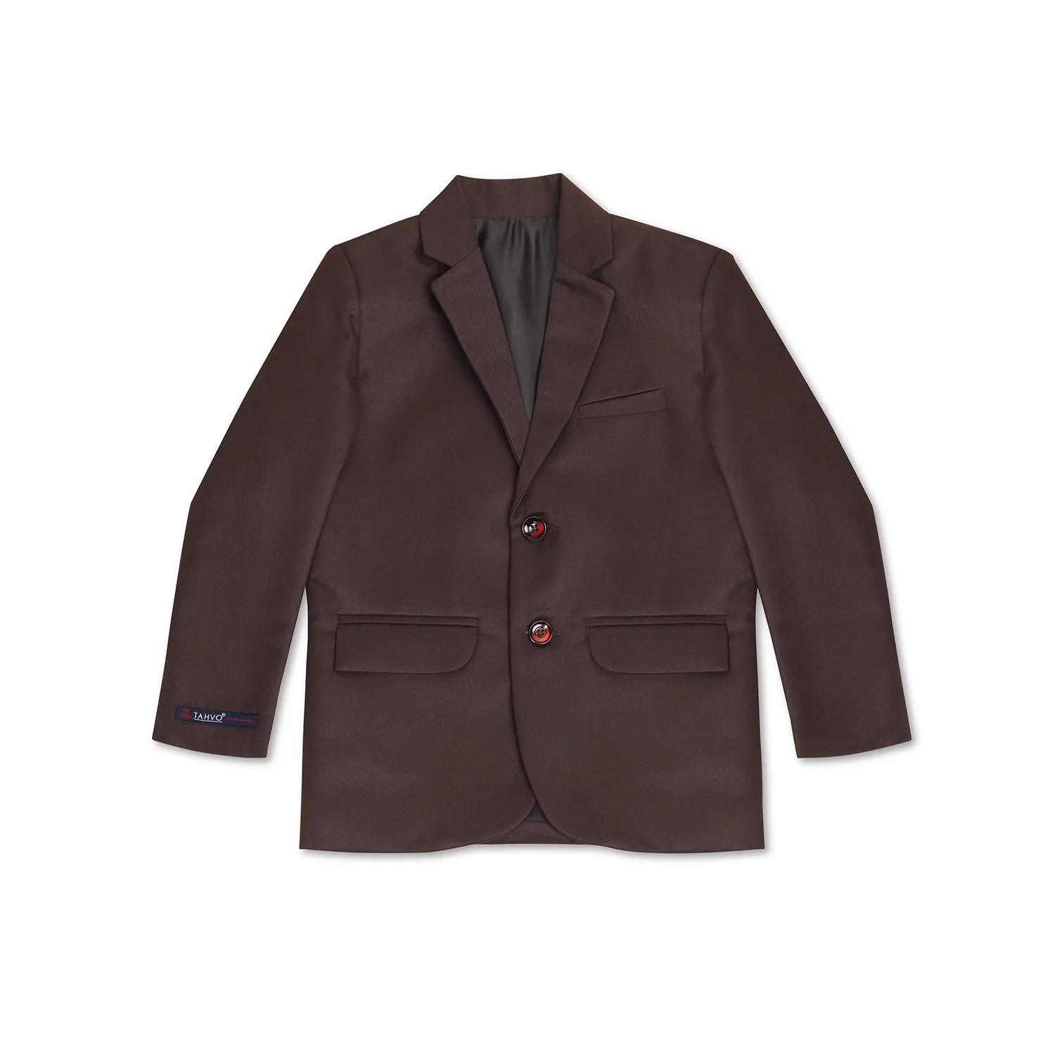 Boys Coffee Brown Notched Bandhgala Blazer