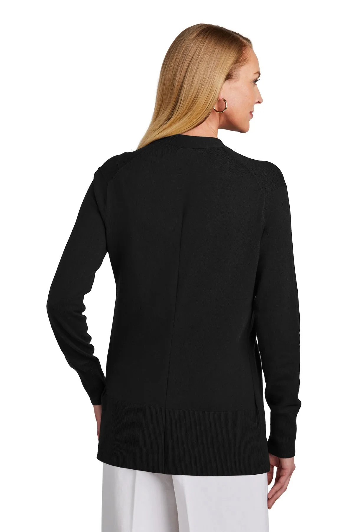Brooks Brothers Women's Cotton Stretch Long Cardigan Sweater BB18403 Deep Black