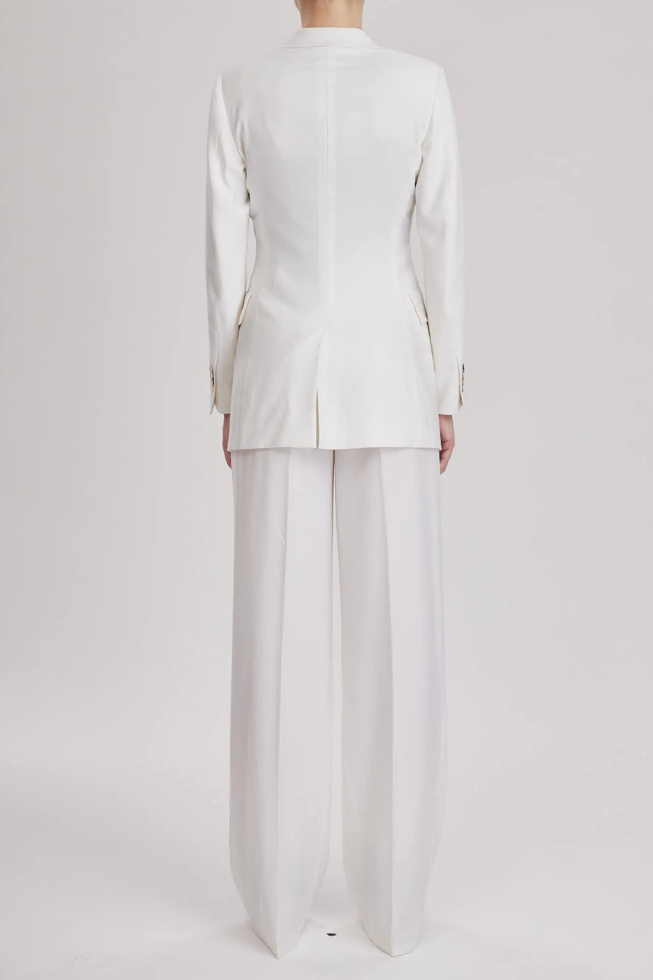 Broxbourne Jacket - Single breasted fitted jacket in white wool