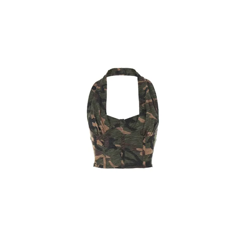 Camouflage Halter Top & Skirt Set