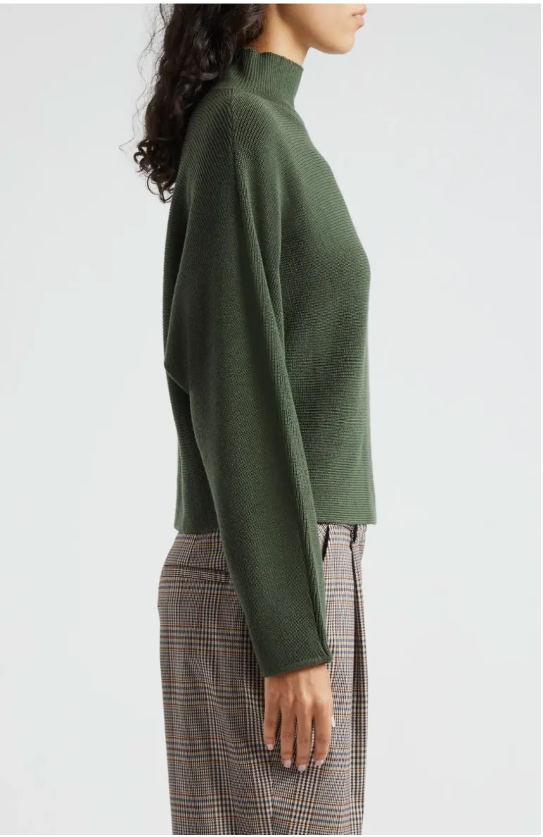 Cassidy Wool Turtleneck Sweater in Dark Sage