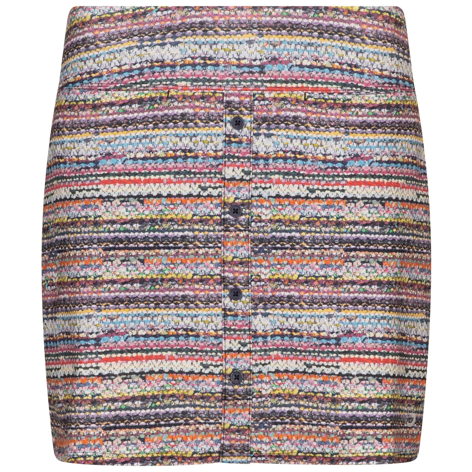CF Button Placket Skirt Boucle Print