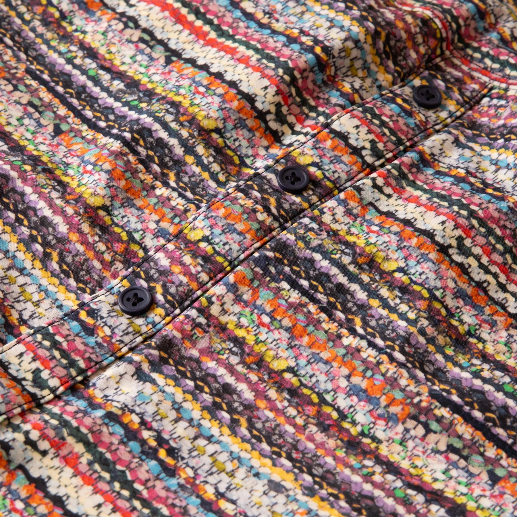 CF Button Placket Skirt Boucle Print
