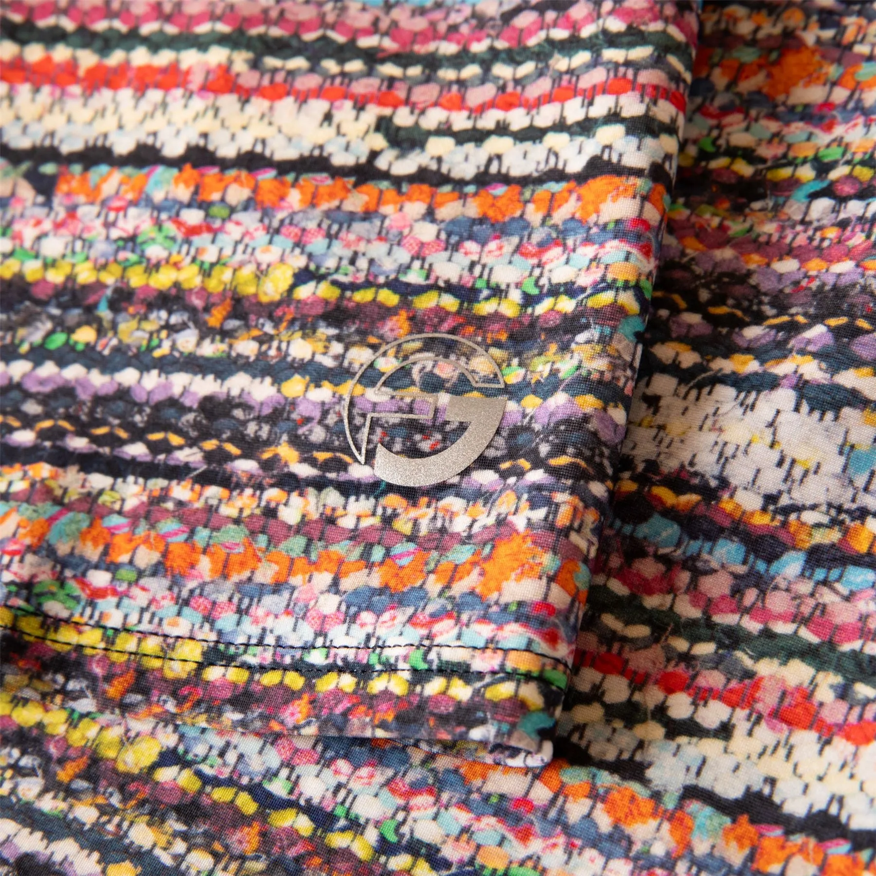 CF Button Placket Skirt Boucle Print