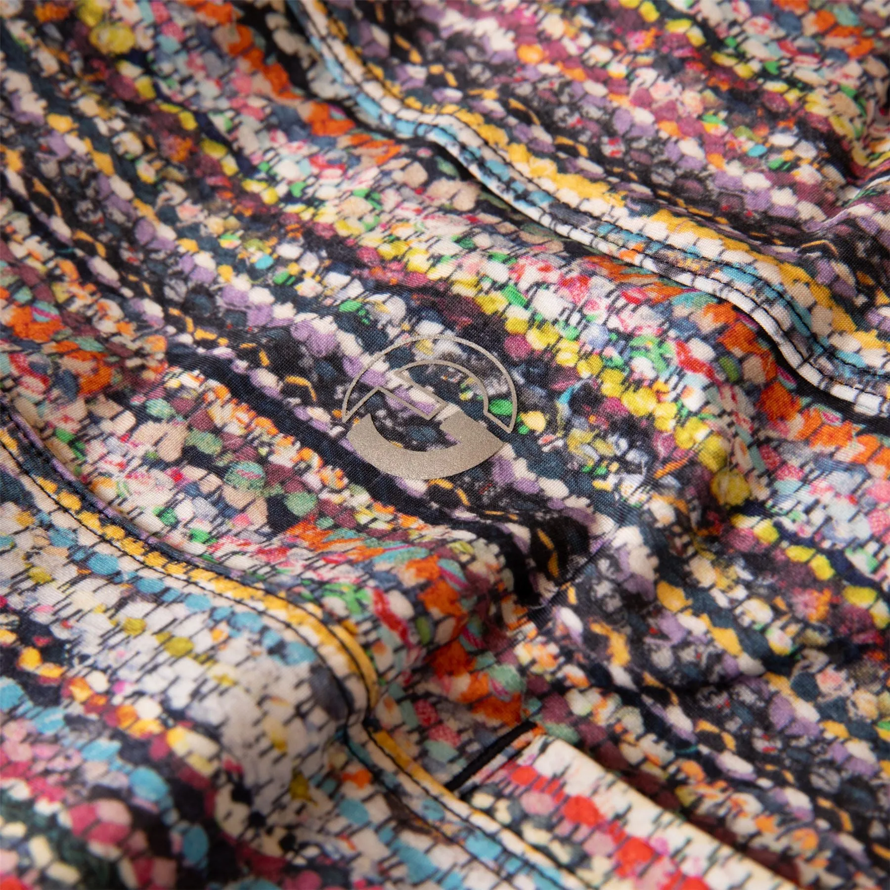 CF Button Placket Skirt Boucle Print