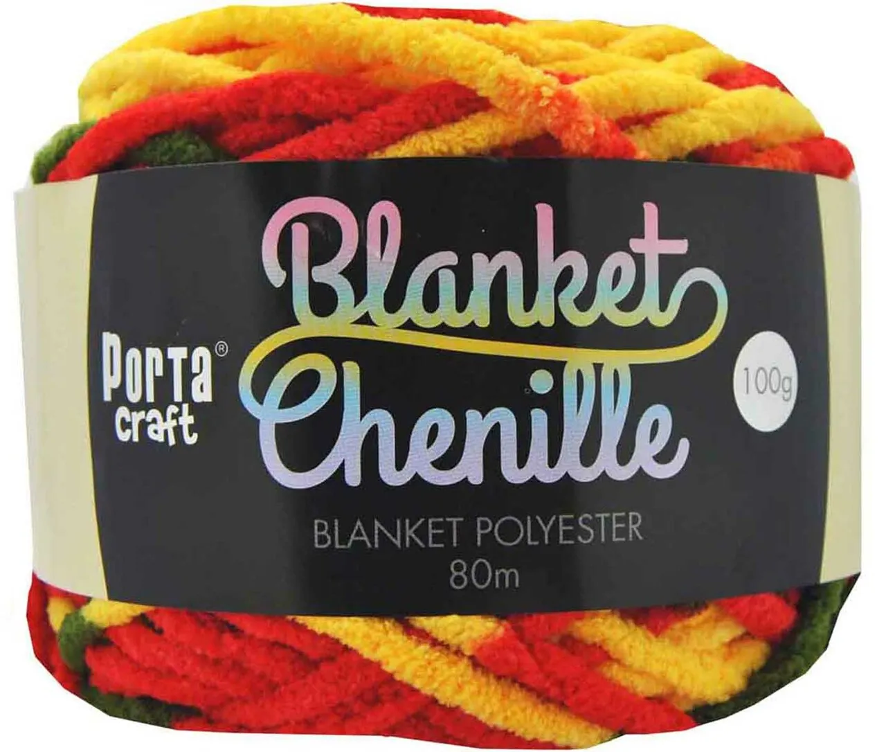 Chenille Blanket Yarn 100g 80m 12ply - Citrus