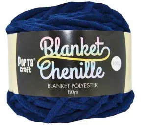 Chenille Blanket Yarn 100g 80m 12ply -  Dark Blue