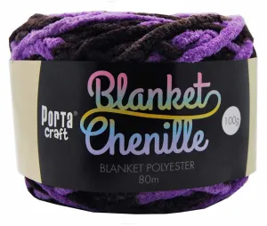 Chenille Blanket Yarn 100g 80m 12ply - Purple Sleepy Sky