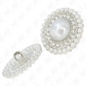 Circular Border Dome Style Pearl Buttons