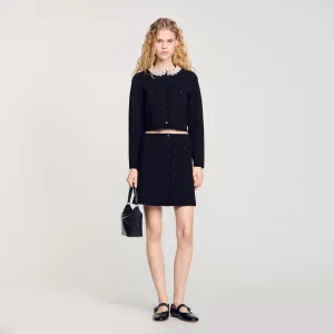 Clarancia Short Knit Skirt Black