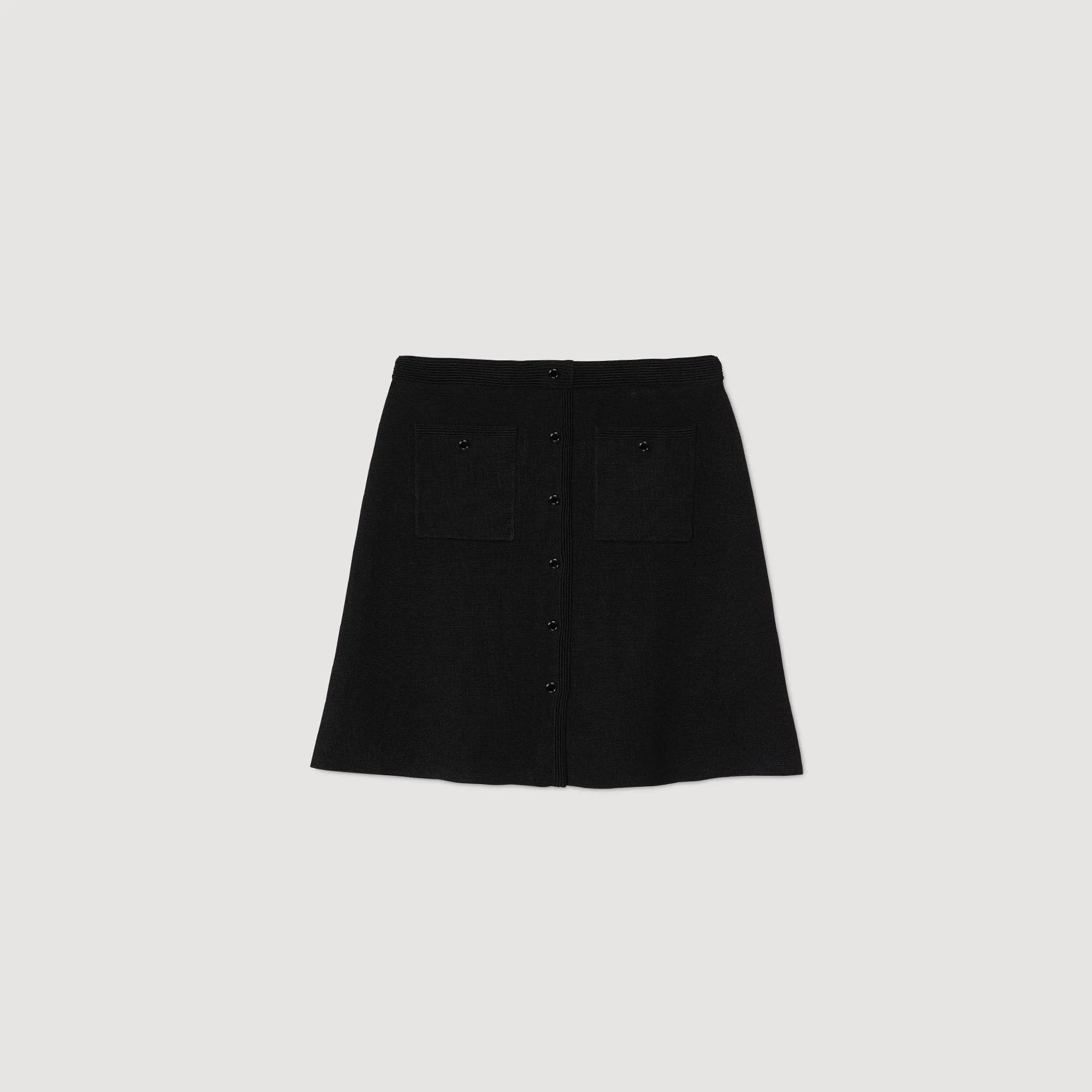 Clarancia Short Knit Skirt Black