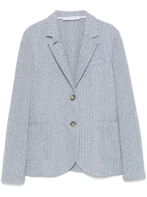 Cotton blend single-breasted jacket