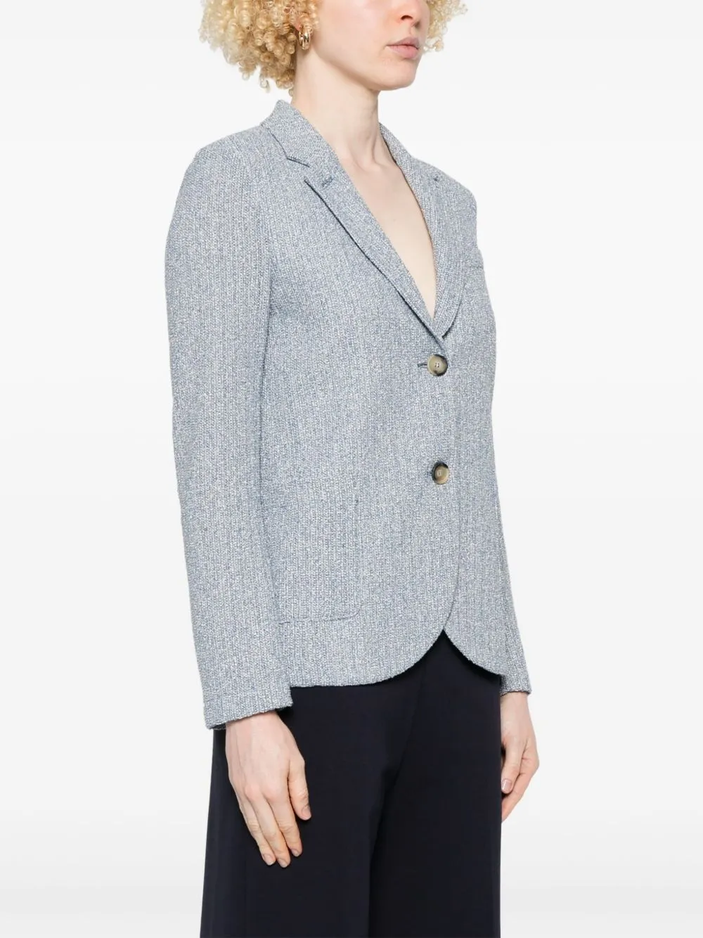 Cotton blend single-breasted jacket