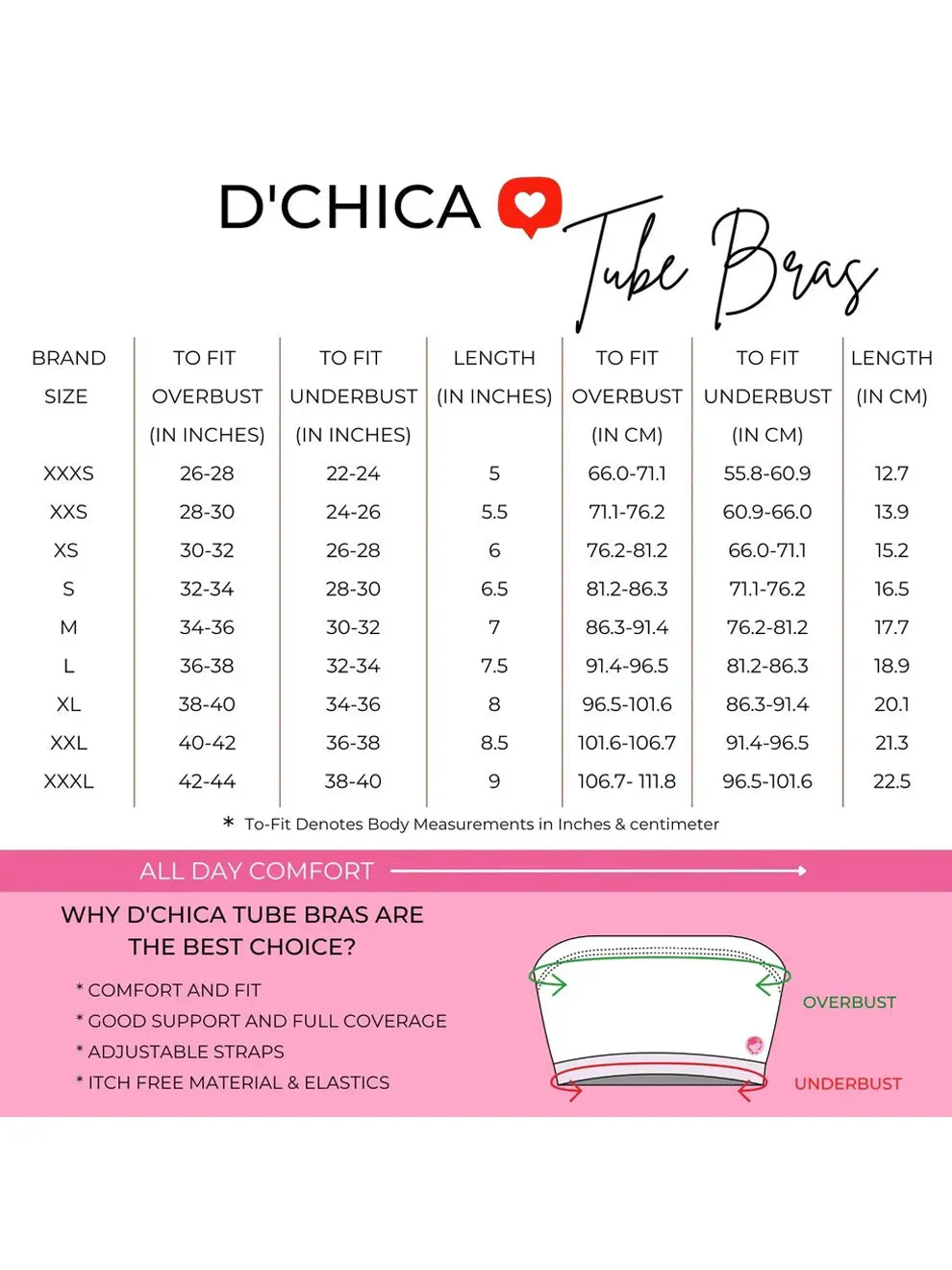 Cotton Strapless Tube Bra For Women| Bandeau Bra With Removable Pads | Skin Tube Top Pack Of 1