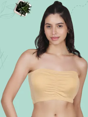 Cotton Strapless Tube Bra For Women| Bandeau Bra With Removable Pads | Skin Tube Top Pack Of 1