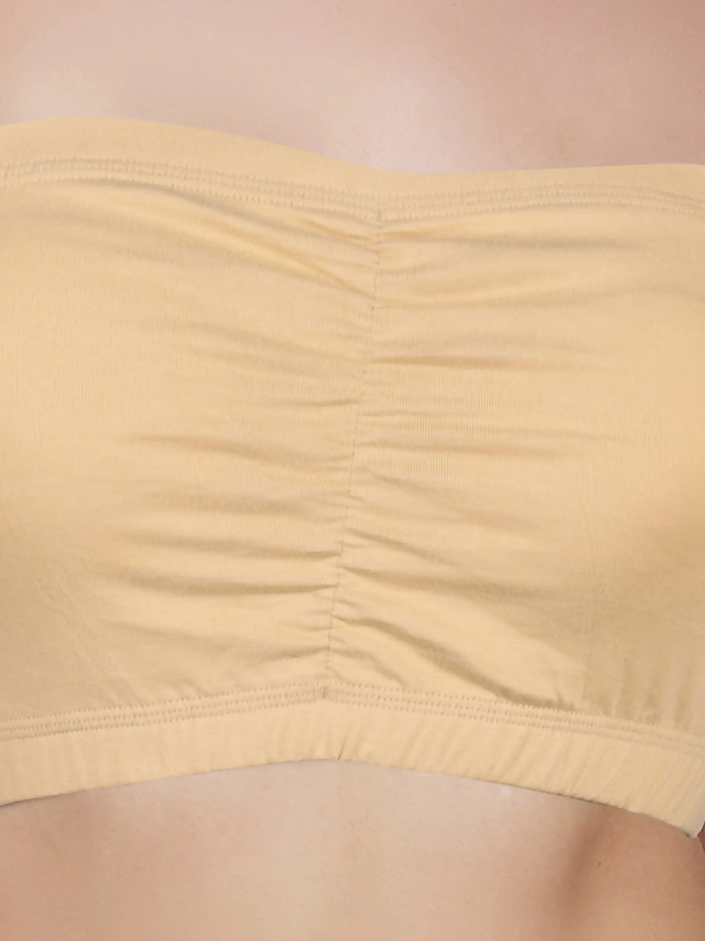 Cotton Strapless Tube Bra For Women| Bandeau Bra With Removable Pads | Skin Tube Top Pack Of 1